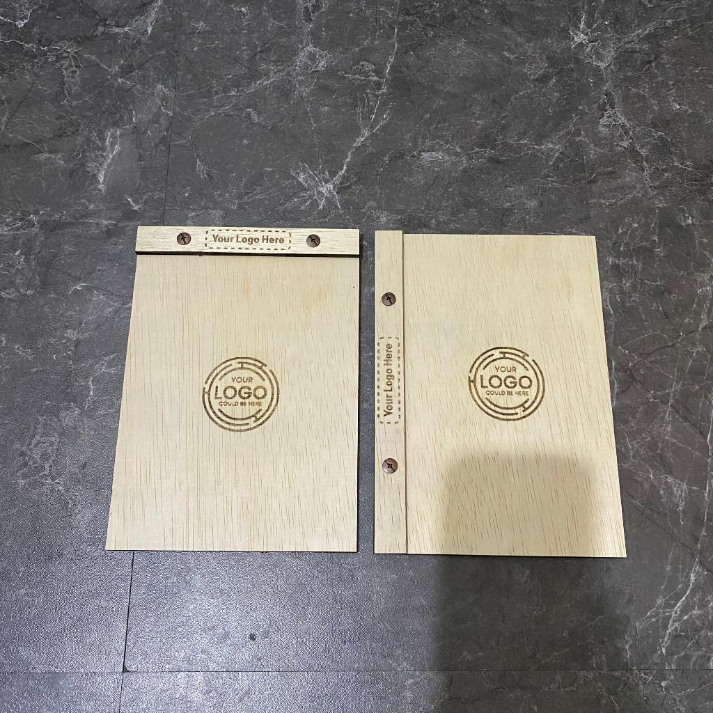 Cover Buku Menu Kayu | Free Grafir Logo