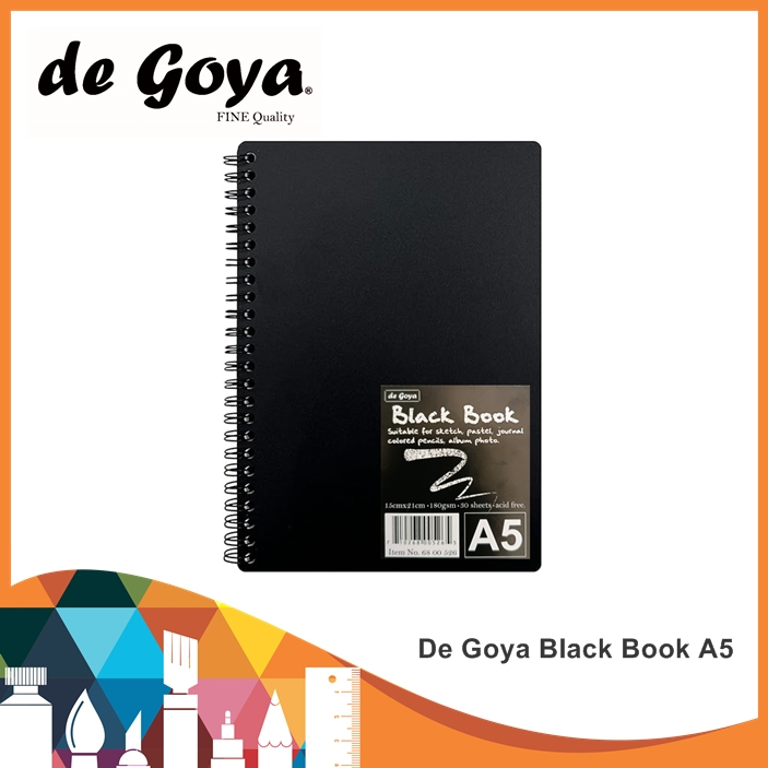 

De Goya Black Book A5 / Black Book / Black Paper / Buku Gambar / Buku Sketsa / Buku Hitam