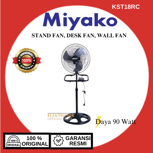 Kipas angin Miyako 3in1 KST18RC remote 18 Inch/KST-18RC/KST 18RC/Kipas Angin Berdiri/Kipas Angin Din