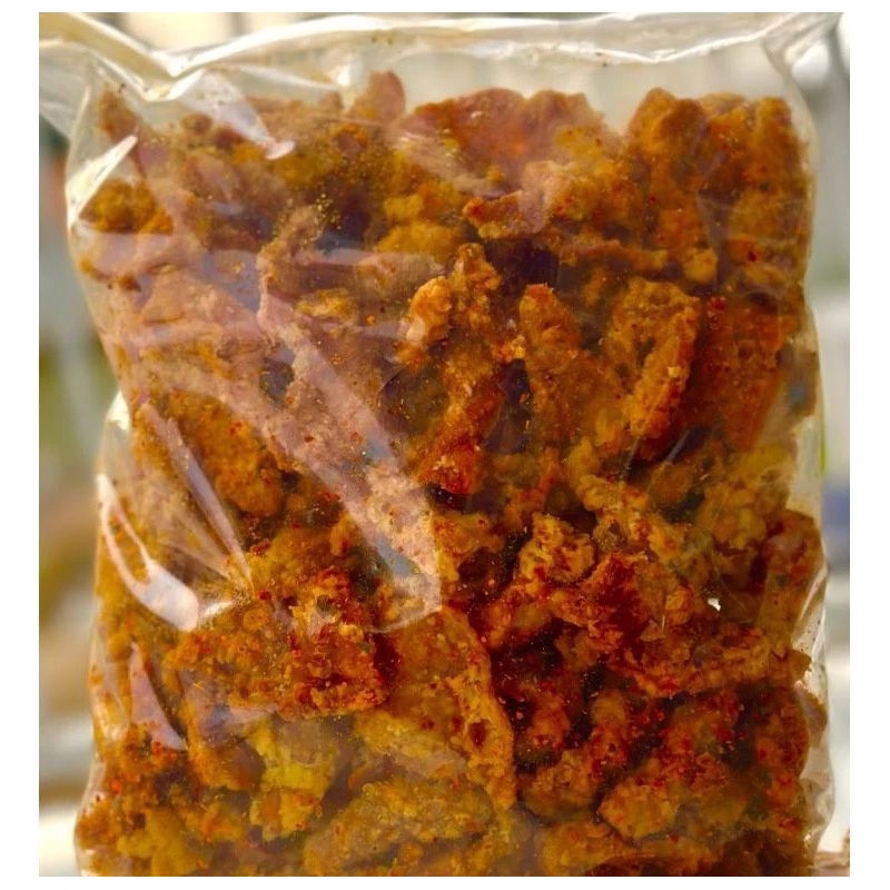 

Keripik kulit ayam crispy extra pedas daun jeruk isi 1kg