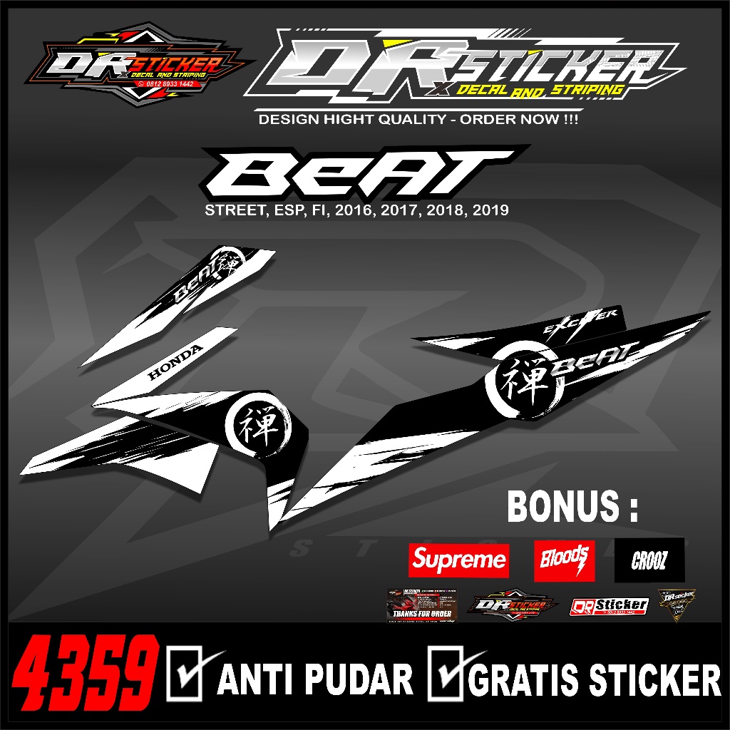 COD Striping Beat Racing // Stiker Beat FI ESP STREET 2016 2017 2018 2019 Semifull