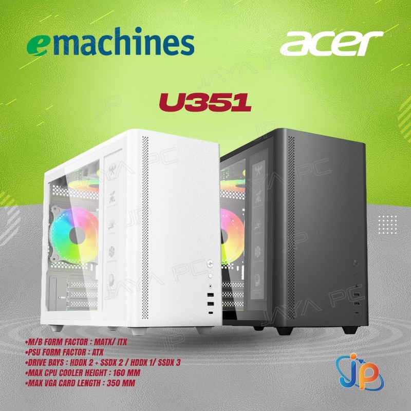 Emachines Acer U351 Case - Tempered Glass Casing