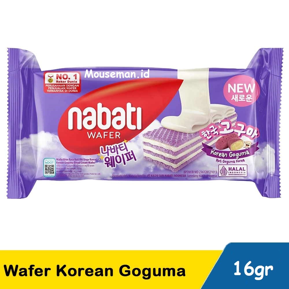 

Mouseman - Nabati Wafer Krim Rasa Roti Ubi Ungu Ala Korea Goguma 15gr