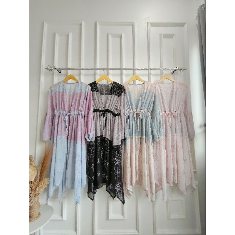 Outer Long cardigan/outer panjang bahan ceruty