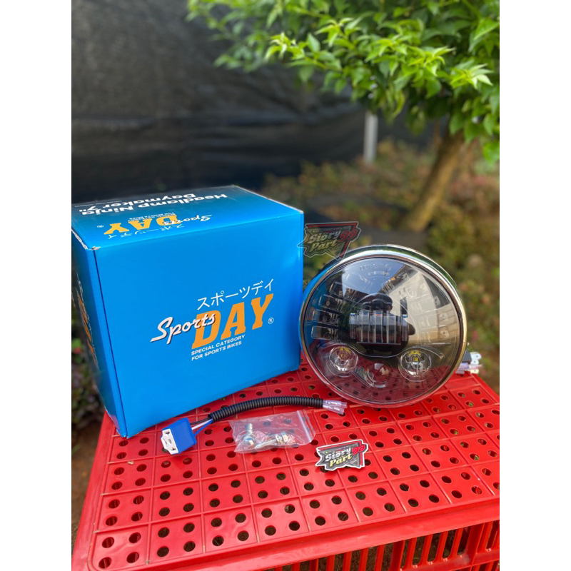 lampu daymaker NINJA SS | NINJA R | NINJA RR | DAY | bulat 7 inch | plus batok lengkap tinggal pasan