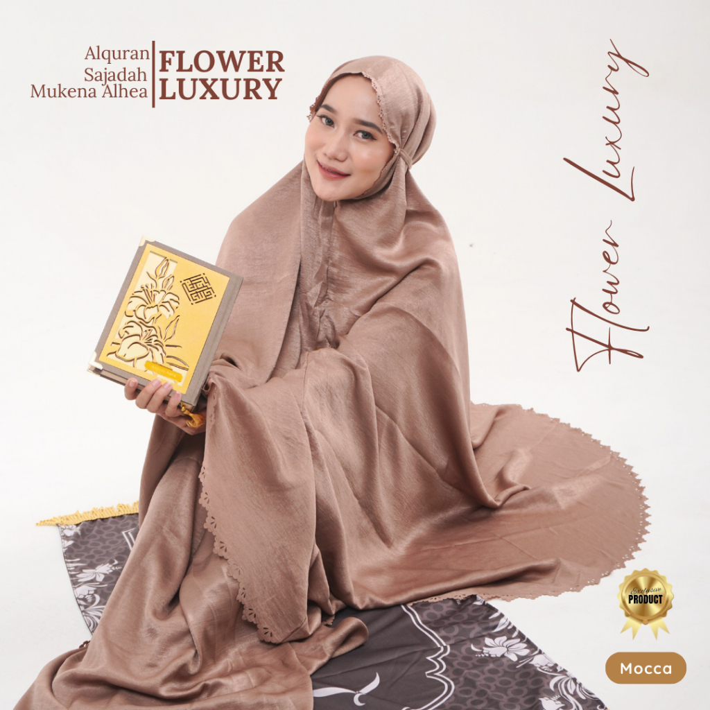 Mukena/Alquran/Sajadah Seserahan Free Tasbih, Tuding, Custom Nama di Alquran Motif FLOWER LUXURY