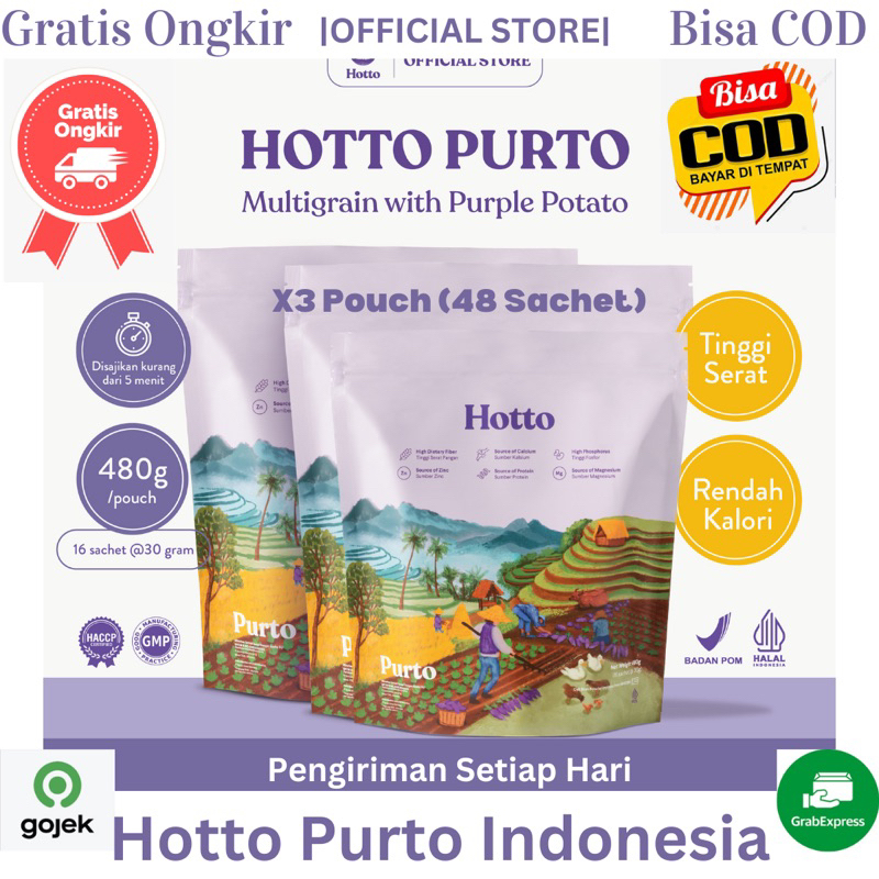 

PROMO BUNDLING!! 3 Pouch Hotto Purto Multigrain with Purple Potato