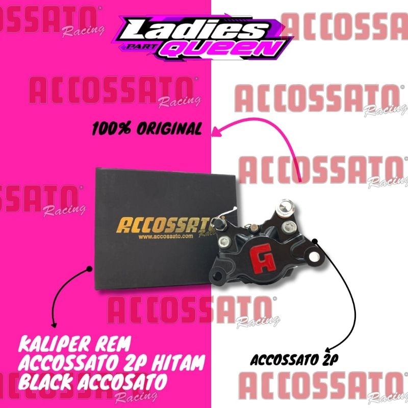 KALIPER REM ACCOSSATO 2P HITAM BLACK ACCOSATO