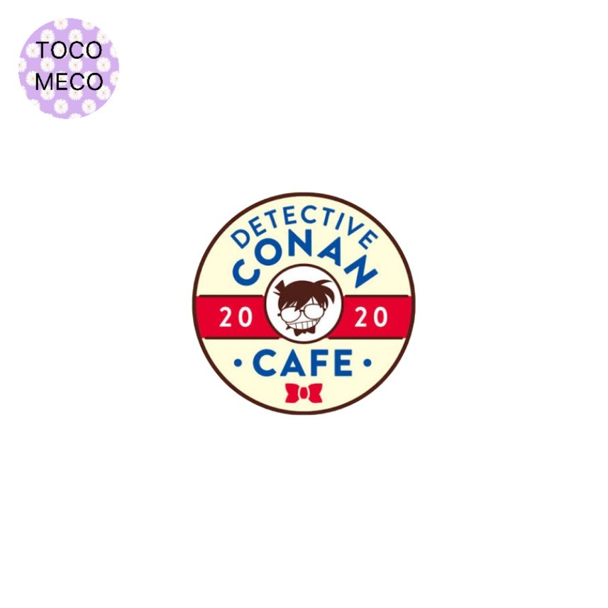 

sticker detective conan cafe logo rounded stiker anime komik vintage retro