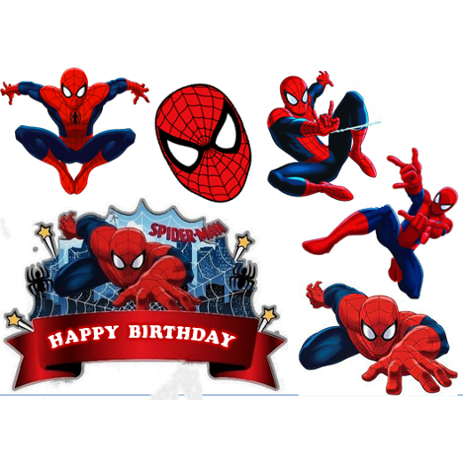 

TopperMixueSpidermanTayo/Topper Cake Happy Birthday Bisa Request Nama dan umur/Topper Hiasan kue /Topper murah