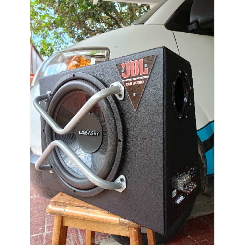 AUDIO MOBIL SUBWOOFER AKTIF EMBASSY 12 INC DOUBLE COIL POWER AMPLIFIER PLUS PELINDUNG STAINLESS
