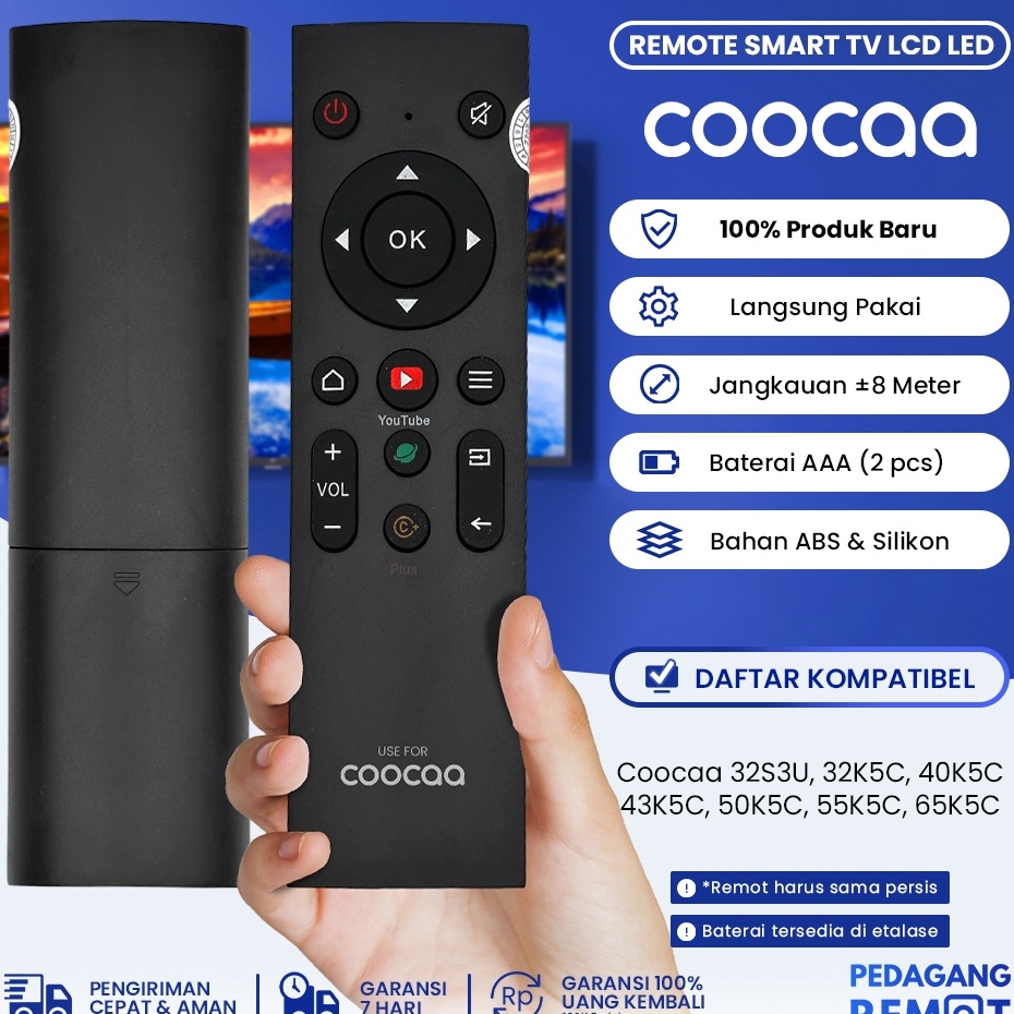 Remot Remote TV Coocaa Android Digital Smart TV 32S3U Remot TV Coocaa LCD LED Smart TV