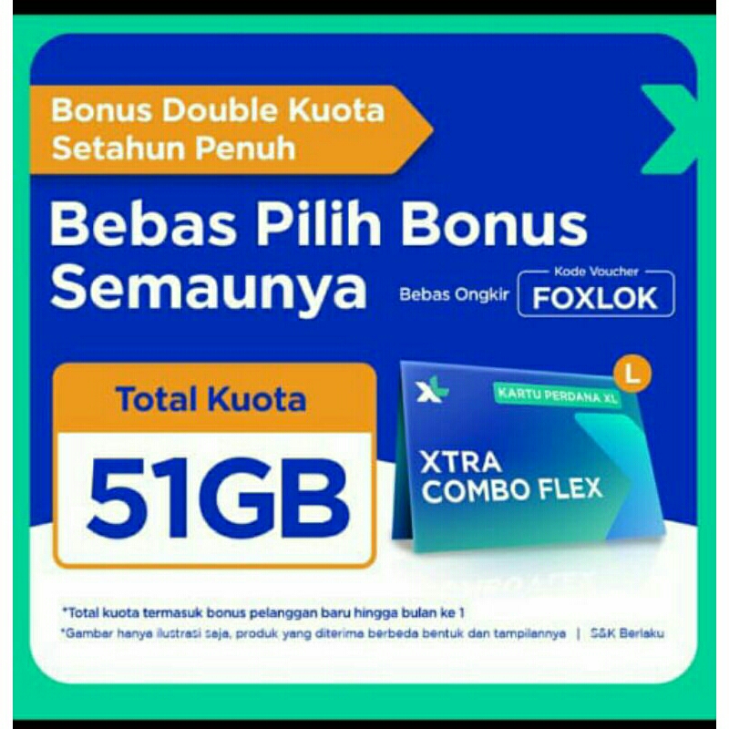 jual  FS KARTU PERDA XL XTRA COMBO FLEX XXXL 12 BULAN 518 GB