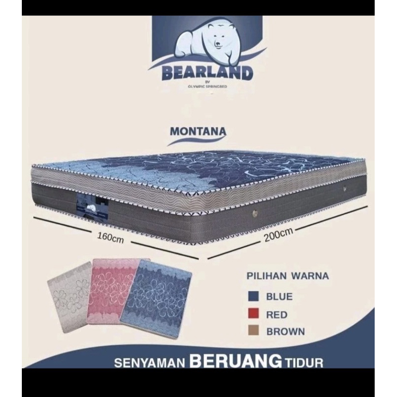 [KEDIRI] Matras Bearland Plush Top by Olympic 120 140 160 180 x 200 Tinggi 25 cm | Kasur Tempat Tidu