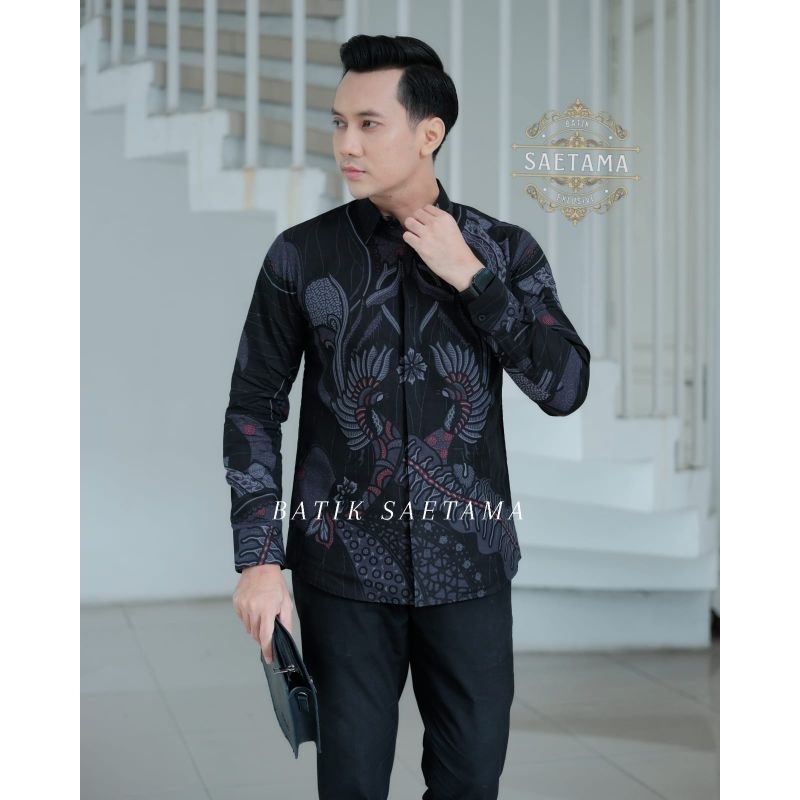 Kemeja batik pria katun premium solo terbaru Artagaling berlapis furing Erow SLIMFIT
