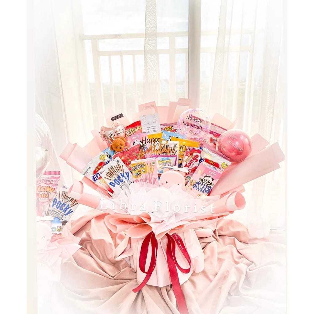 

(PO 2 HARI) Snack Bouquet/ Birthday Gift/ Wisuda Gift, Hadiah Ulang Tahun Anak,Bouquet Snack,Request Thema