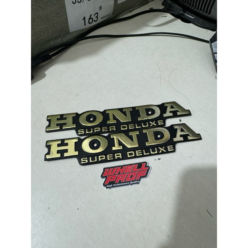 EMBLEM LOGO TANGKI HONDA GL 100 GL 125 GL100 GL125 BAHAN KUNINGAN MERK WHELLPROF WP PART