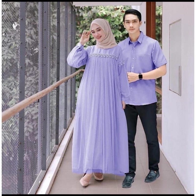 (NEW) Baju Gamis Dress Koko Kurta Couple Busui Koko Pasangan Lebaran Kondangan Nikahan Wanita Syari 