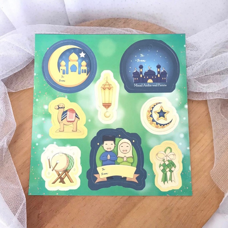 

Hangtag bentuk Idul Fitri Lebaran Kotak 6lembar