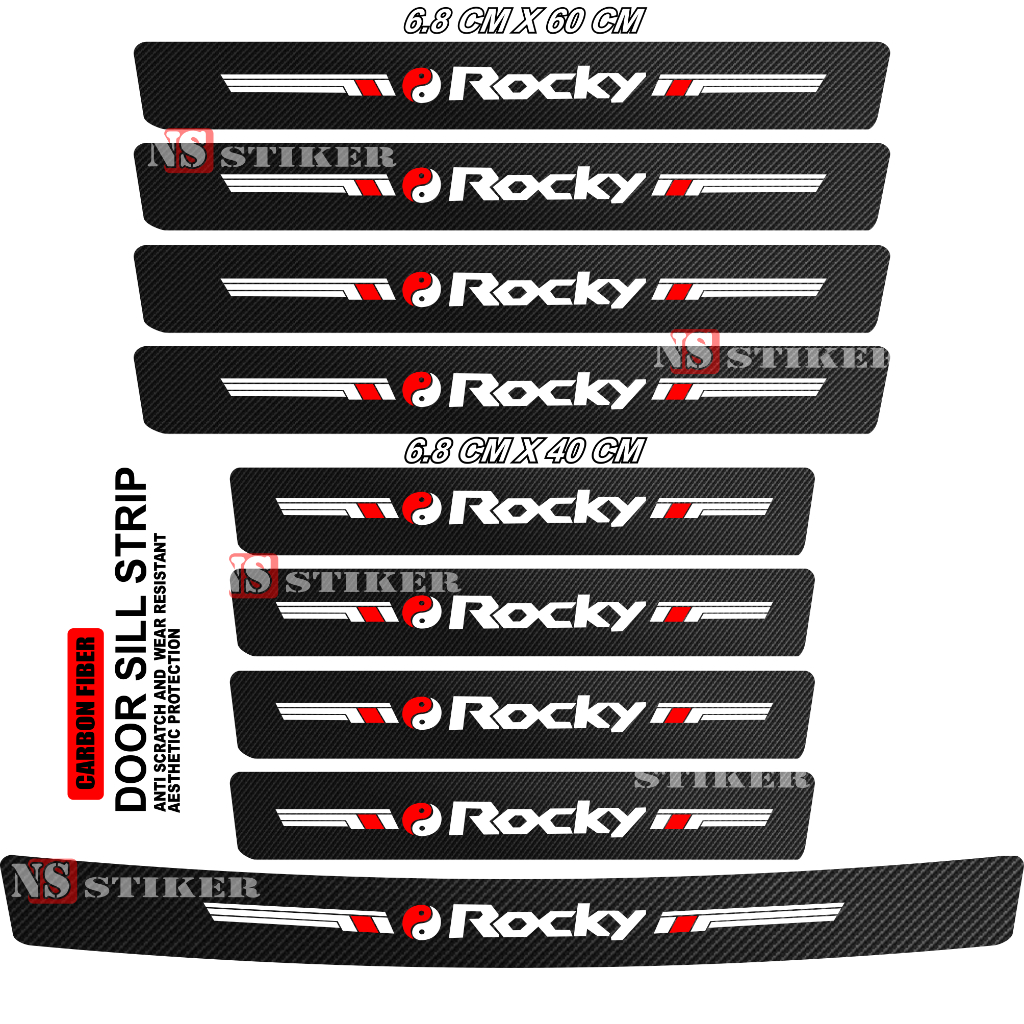 9 Pcs Stiker Pelindung Pintu Mobil Rocky 3D Door Sill Plate Guard Daihatsu Stiker Pijakan Pintu