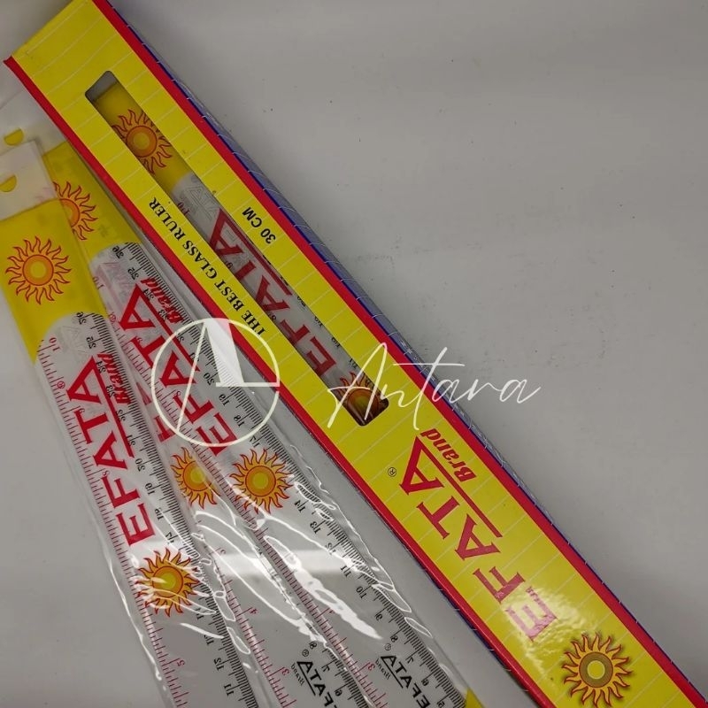 

12 PCS Penggaris 30cm Plastik/Mika