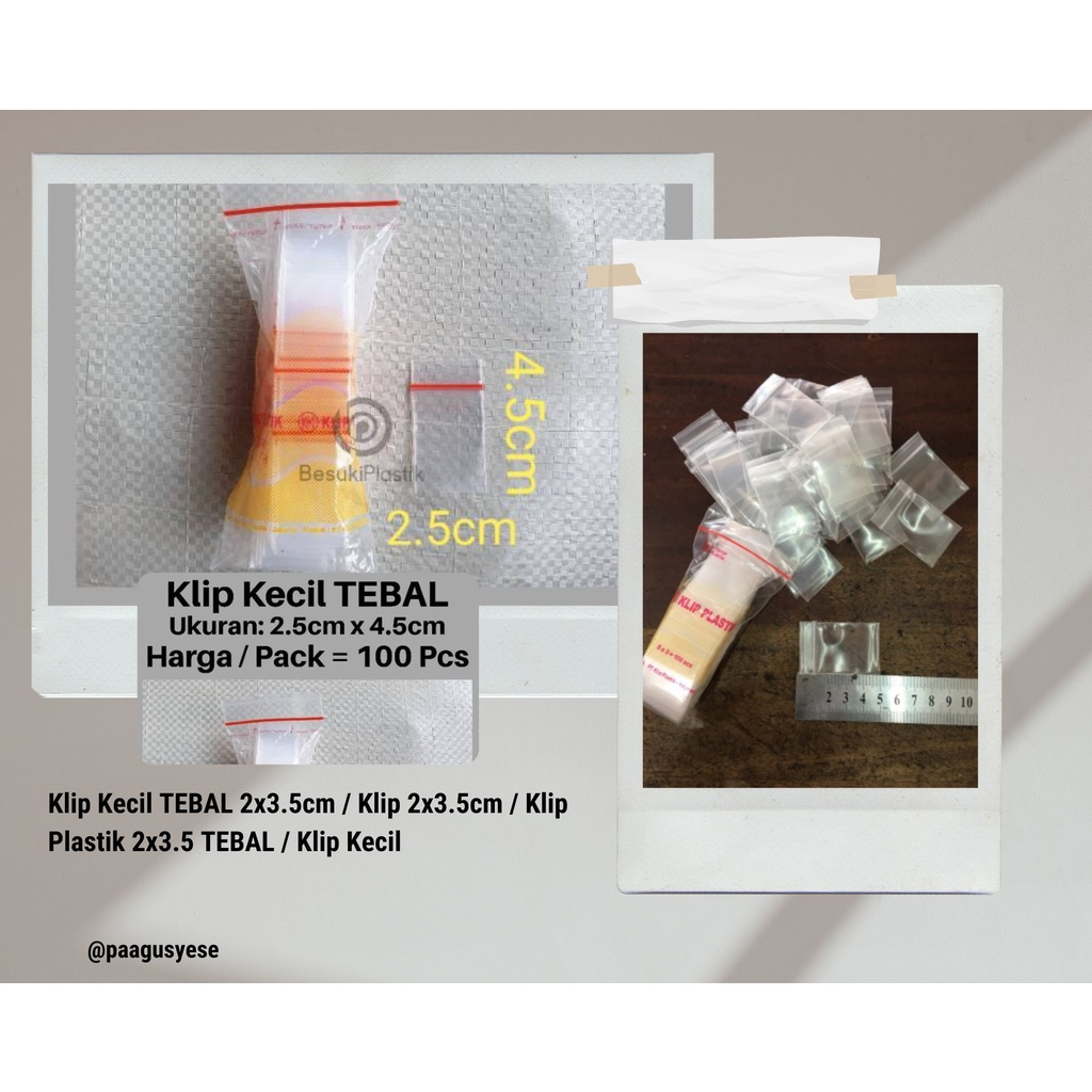 STAR PROMO MURAH Klip Kecil TEBAL 2x4.5cm / Klip 2x4.5cm / Klip Bungkus Obat /Klip Plastik 2x4.5 TEB
