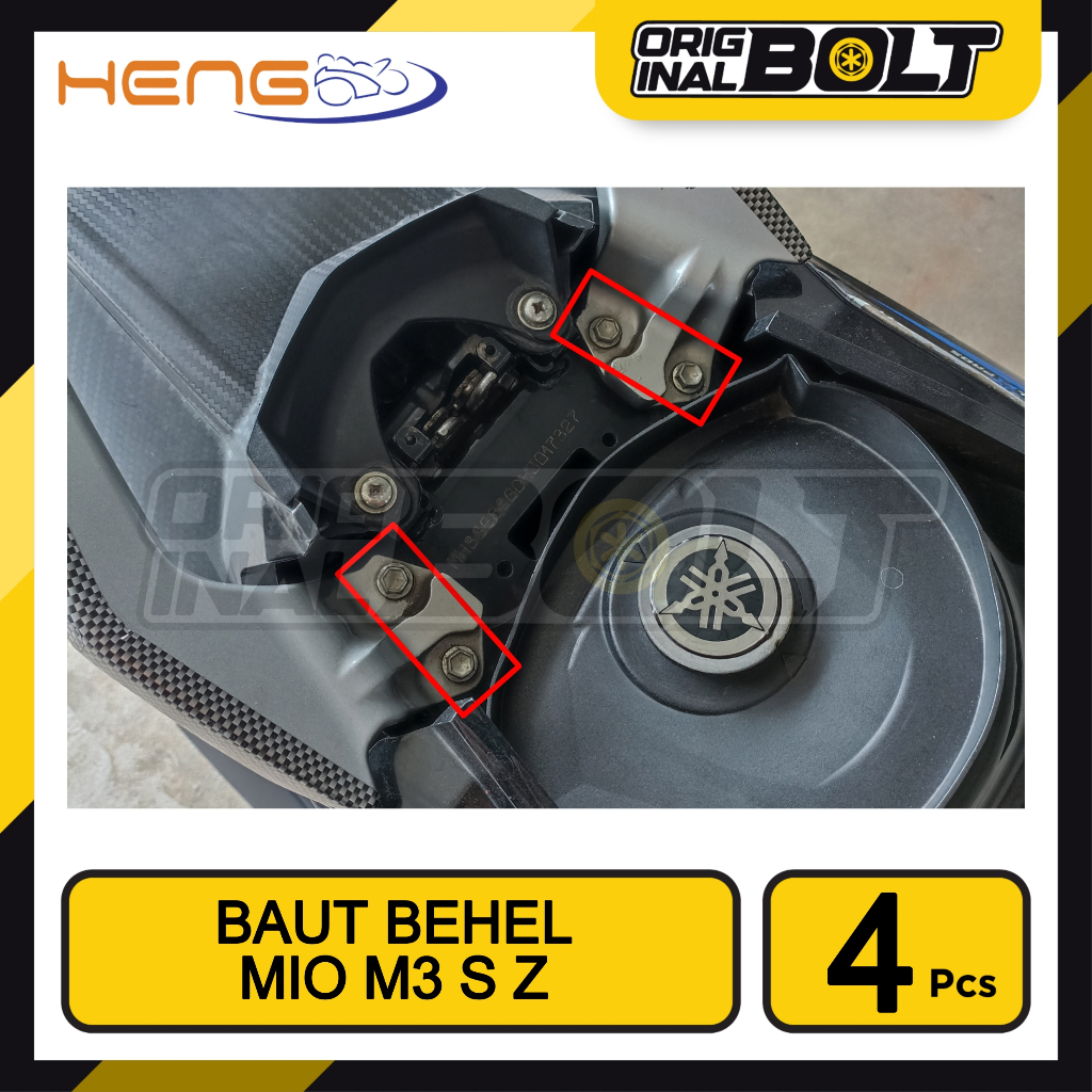 [4 Pcs] Baut Behel Probolt Mio M3 S Z Soul Gt Heng Thailand Stainless King Nut