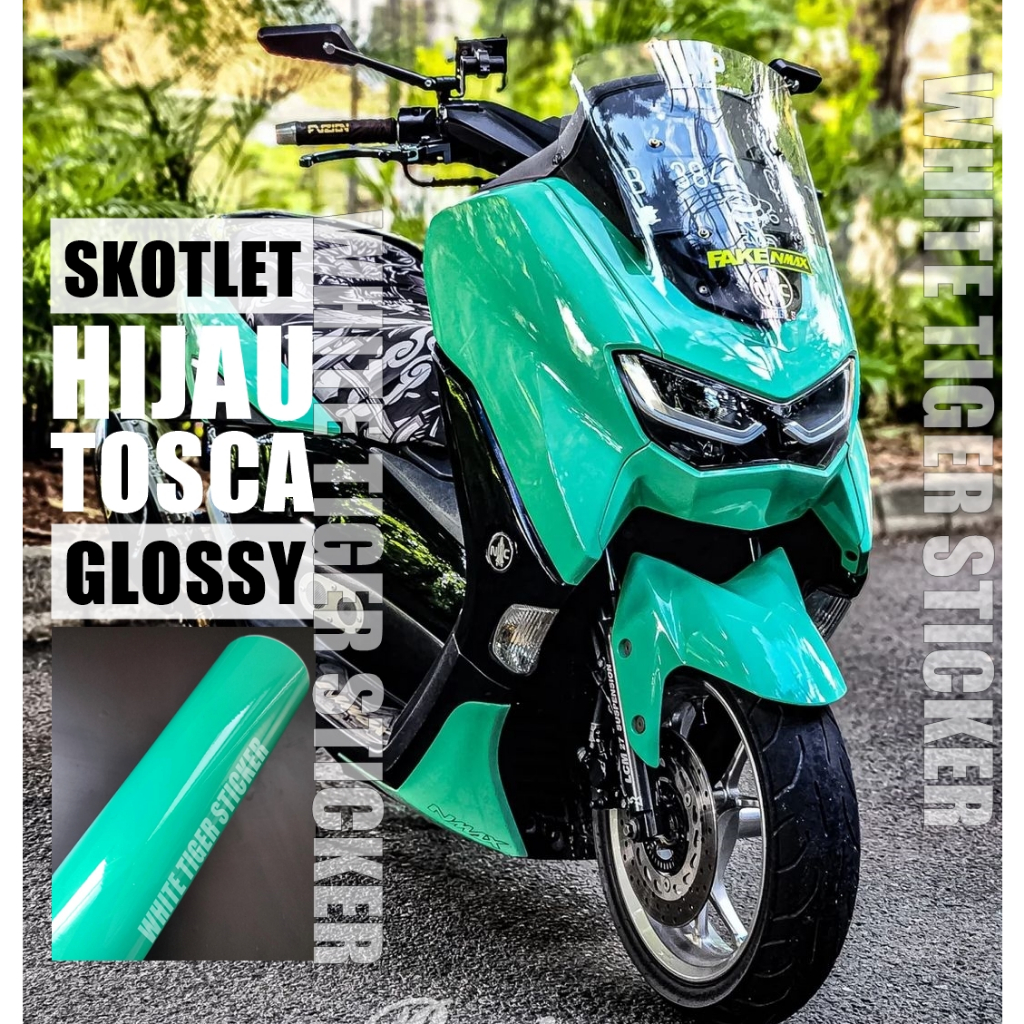 SKOTLET STIKER MOTOR HIJAU TOSCA GLOSY SKOTLET HIJAU TOSCA GLOSY STIKER HIJAU TOSKA GLOSY SCOTLITE G