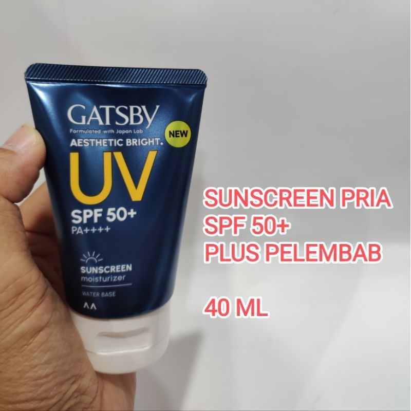 GATSBY SUNSCREEN PRIA SPF 50 SUNSCREEN MOISTURIZER WATER BASE 40ML/ SUNSCREEN PERTAMA PRIA SPF 50