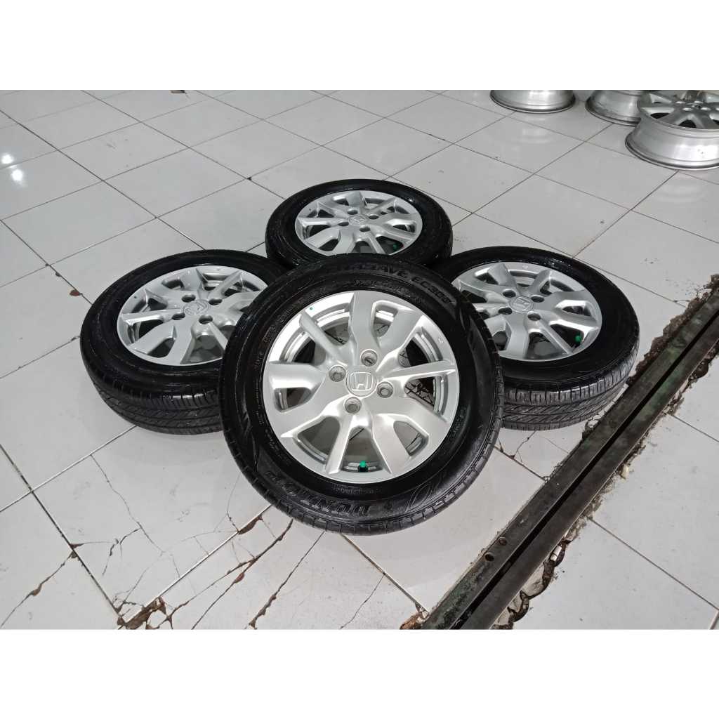 Paketan Velg Copotan Mobil Honda Brio Satya Ring 14 + Ban Dunlop 175 65 R14 PNP Karimun Sigra Mirage