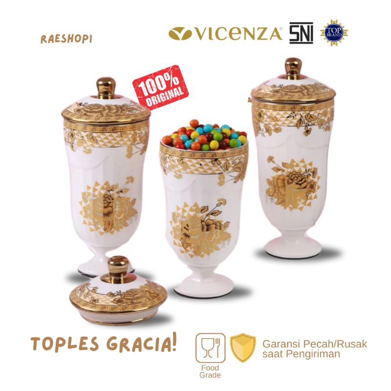 Vicenza Toples Keramik Gracia 3 pcs CR905 motif Gemini