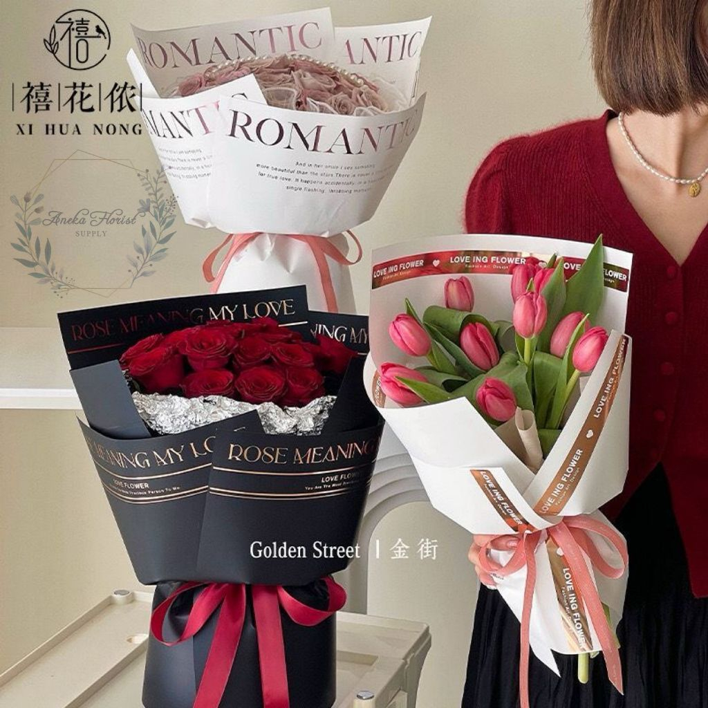 

ANEKAFLORIST - KERTAS ROMANTIC FOREVER LOVE - 5LBR - KERTAS BUKET BUNGA KERTAS CELLOPHANE - AF105