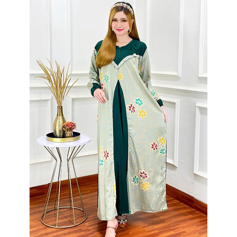 Gamis Rayon Jumbo Ld 120 Homey Dress Gamis syar'i wanita muslimah Polos Kombinasi Batik Busui Terbaru 2023 kekinian