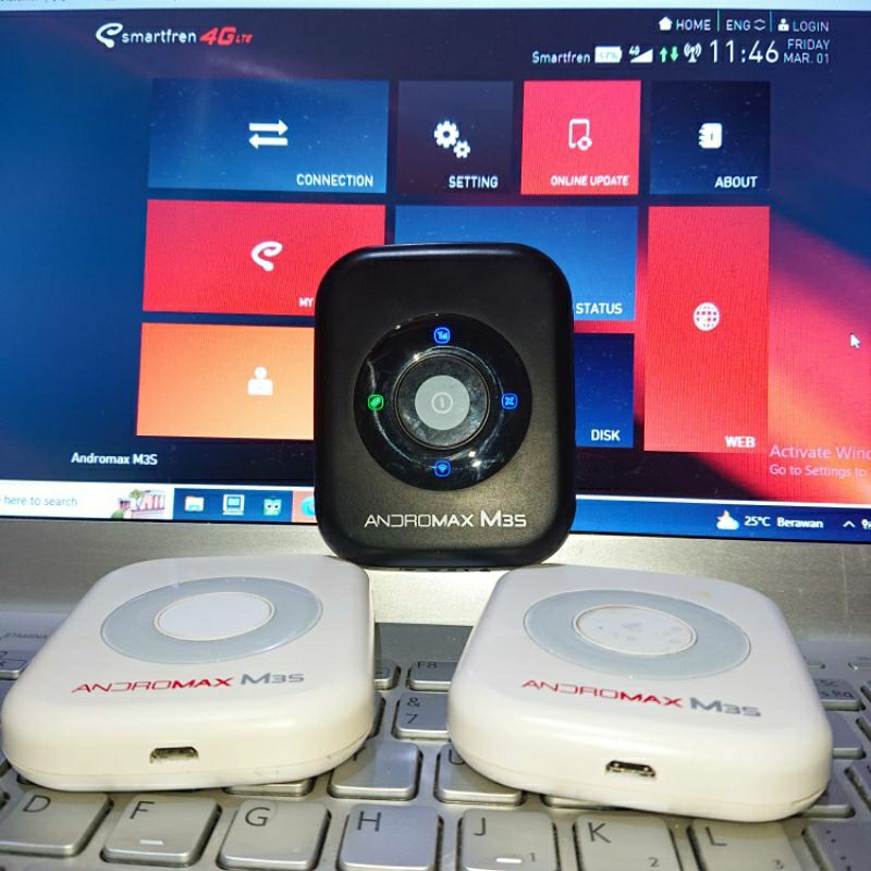Andromax M3S M3Z MiFi 4G LTE Modem Pakai Battrey Sudah Support Smartfren Unlimited 4G LTE B5'B40