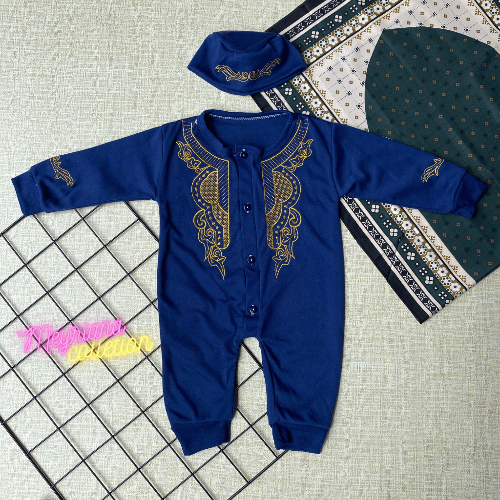Baju Setelan Muslim Laki-laki Koko Jumper Bayi Usia 0-7 Bulan Special Ramadan Meyriana Collection