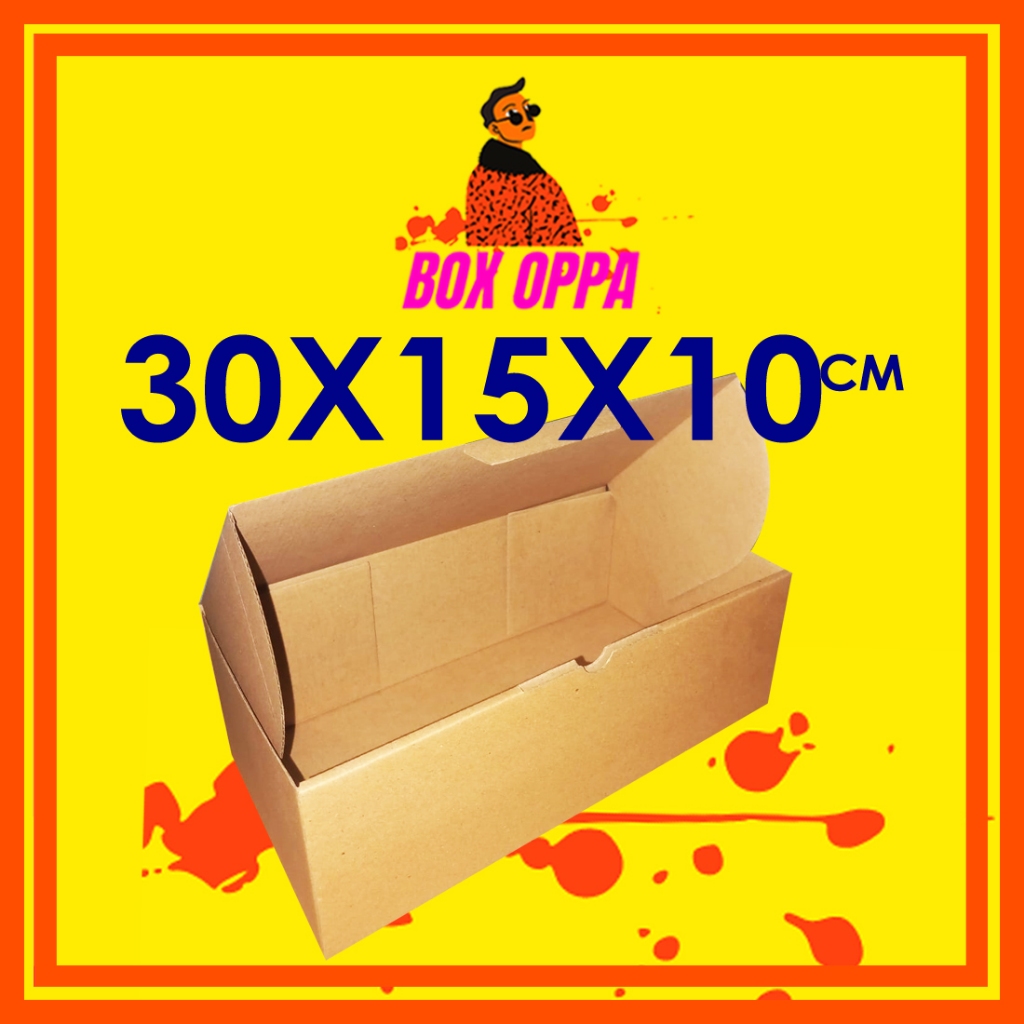 

Kardus Dus uk 30x15x10 cm (ECER) Die Cut Box Kotak Packing Sepatu Serbaguna Baju FRONTLOCK