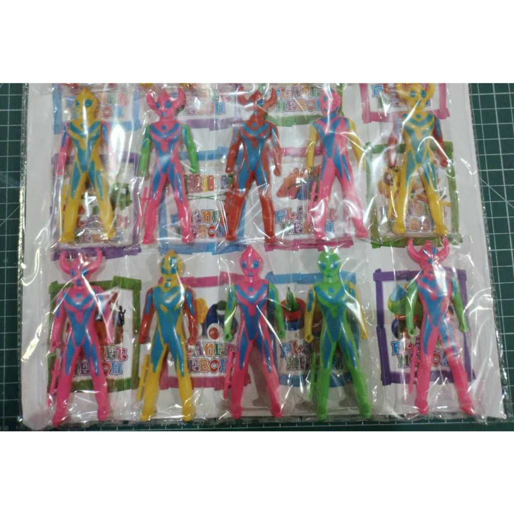 Mainan Robot Ultramen Lembaran Isi 10 pcs, mainan anak-anak