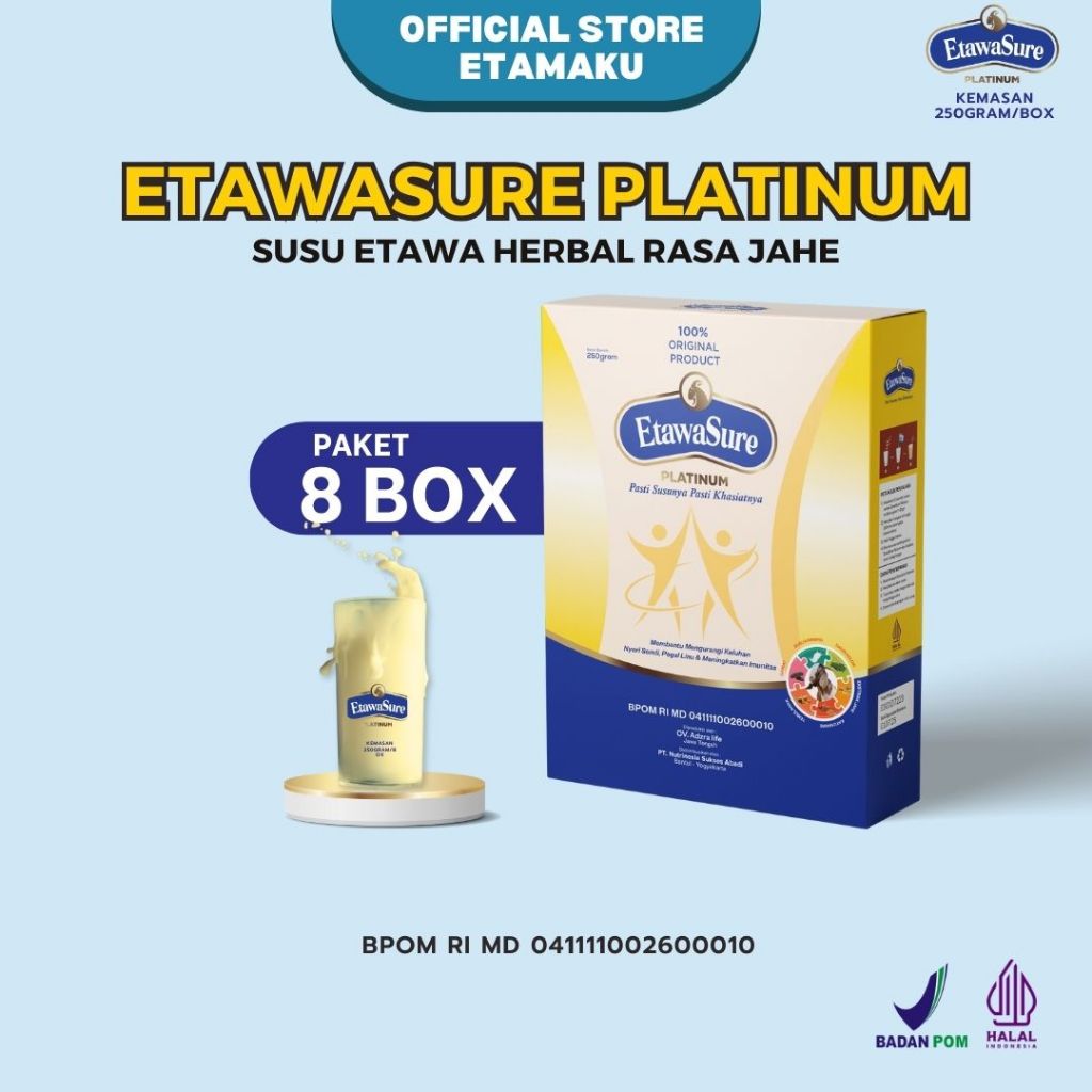 

Etawasure Susu Bubuk Etawa Herbal Rasa Jahe Paket 8 Box - 2kg