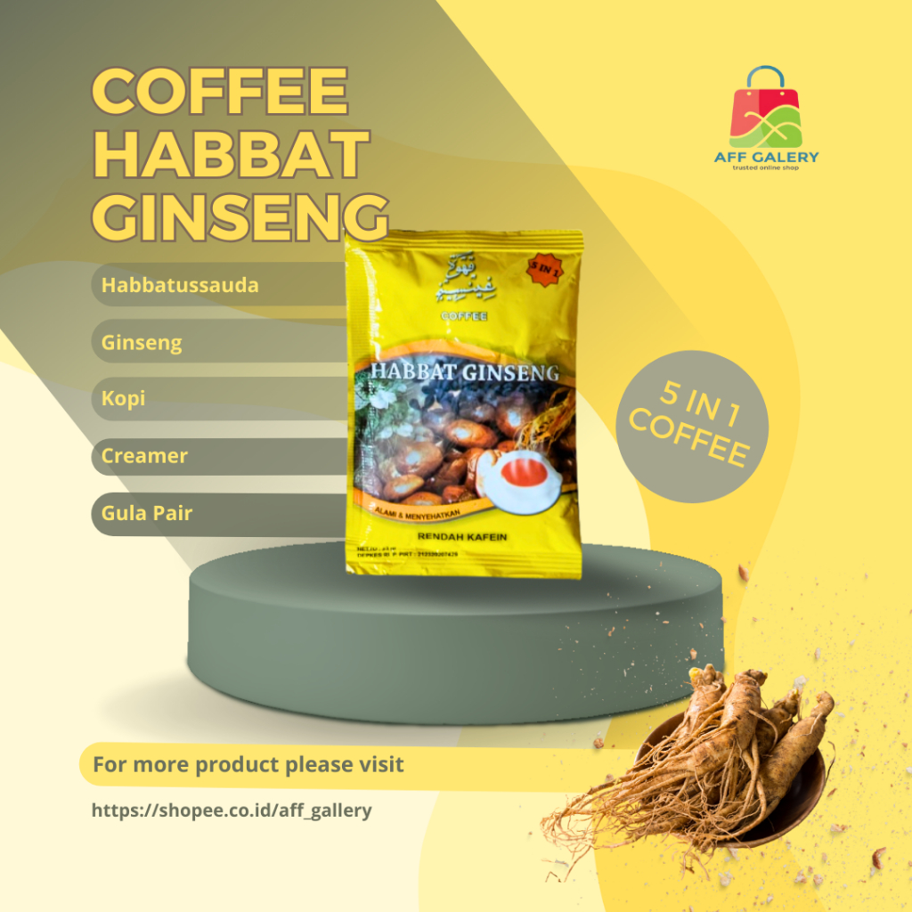 

Kopi Herbal - Habbat Ginseng Coffee 5 in 1 - Minuman Kesehatan