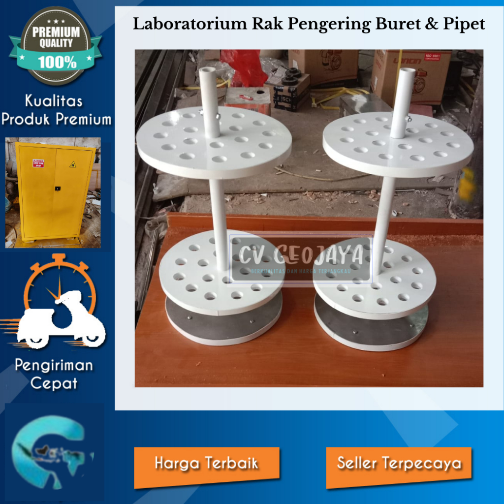 Karya Kayu Berkualitas untuk Laboratorium Rak Kering Buret & Pipet