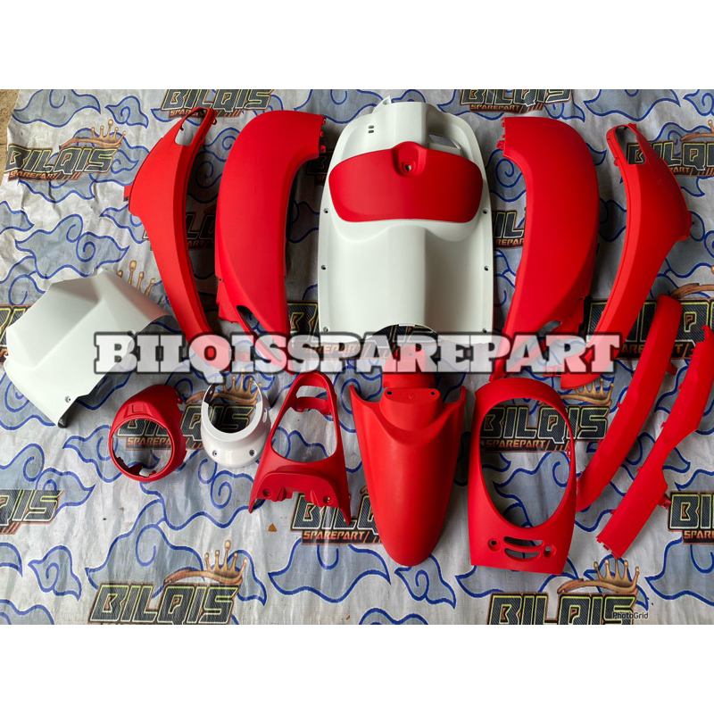Body scoopy 2016 cover full sett body halus scoopy fi esp tahun 2013 2014 2015 2016 warna merah puti