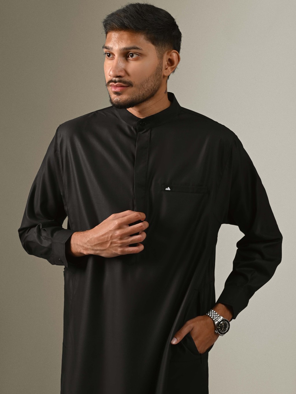Alder Half Button Thobe Long Sleeve