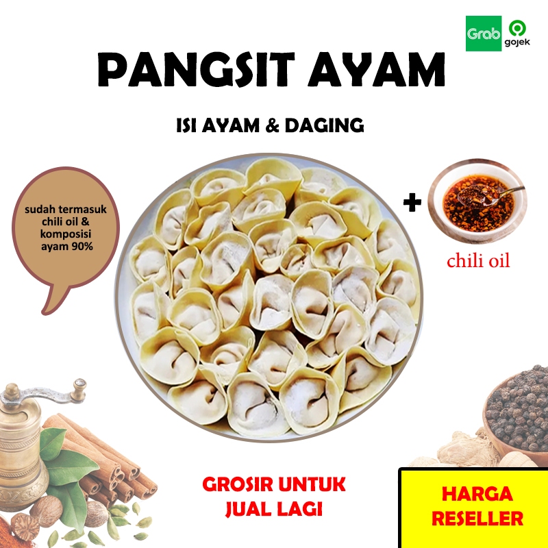 

Pabrik wontoon GROSIR PANGSIT CHILI OIL AYAM REBUS / GORENG frozen food (INCLUDE CHILI OIL) Rasa bisa dibandingin pangsit lainnya yg banyak tepung.. komposisi ayam kita 90 persen lebih.. bisa buat dijual lagi