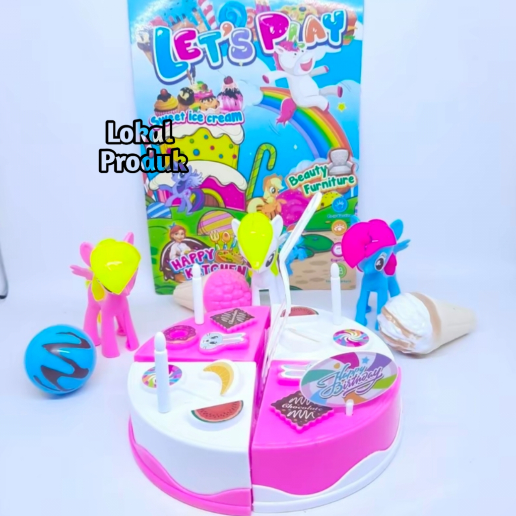 Mainan Terbaru Kue Tart Potong Kuda Little Pony Murah Dan Bagus LM 3 | Mainan Edukasi Berbahan Plast