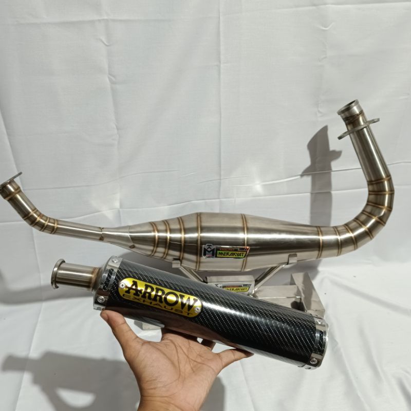 knalpot rx king kolong repsol arrow carbon stainles