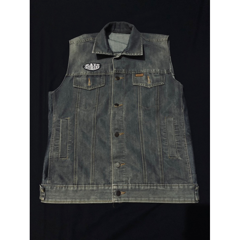 vest jaket denim second