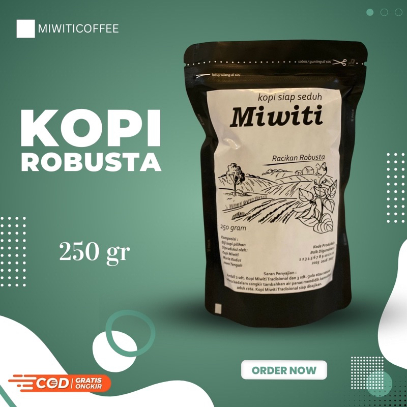 

MIWITI COFFEE || kopi bubuk fine robusta 250gr 500gr 1000gr kopi murni kopi muria espresso coffee coffee single origin coffee bean bisa cod