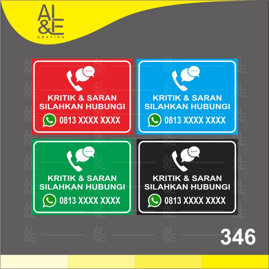 

346 - Stiker Kritik dan Saran, Sticker Vinyl, Cetak Premium Indoor _ Tahan Air