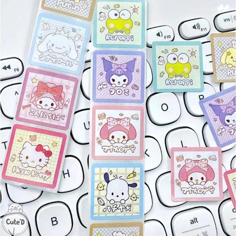 

(50 pcs), Sticker Label Bulat dan Persegi-Sticker Lucu Murah