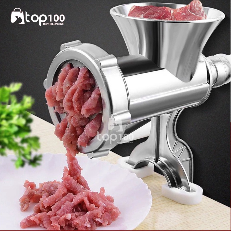 Top1  Gilingan Daging Stainless Steel Penggiling Daging Gilingan Kacang Manual Aluminium Meat Mincer